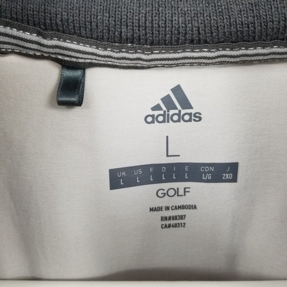 Adidas Golf Grey Long Sleeved Men's Zip Up Jacket Size Large - Picture 3 of 12